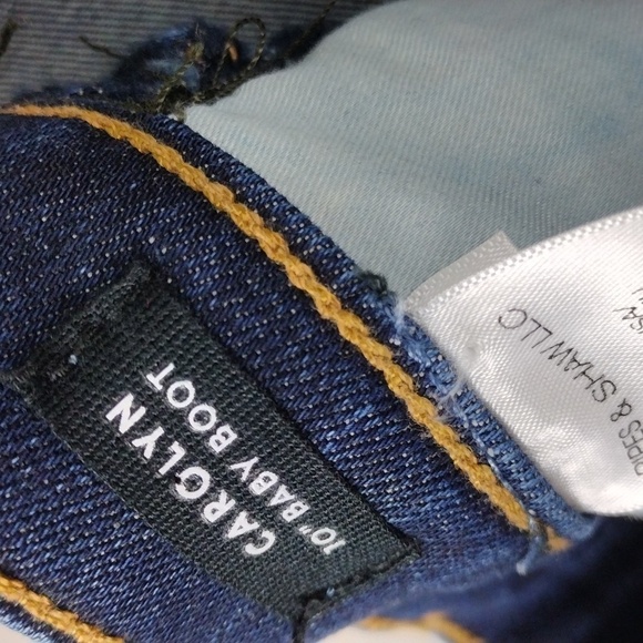 Veronica Beard Carolyn Blue Dark Wash Button Front High Rise Jean Baby Boot Jean - Picture 7 of 14